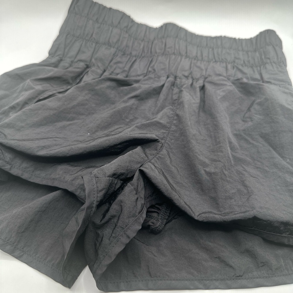 Free People Movement The Way Home Shorts Black High Waisted Lined Size S